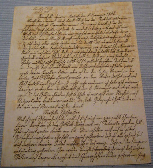 Brief eines Auswanderers in Sütterlin altdeutsche Schrift